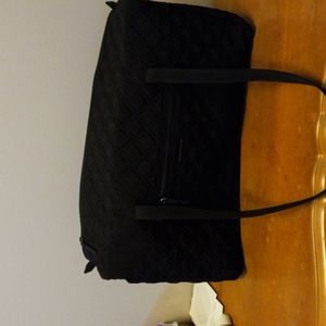 Vera Bradley Large Classic Black Microfiber Duffel Bag